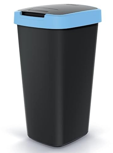 BirnePower Mülleimer Müllbehälter Abfalleimer Biomülleimer mit Deckel Abfallsammler Mülltonne 53 x 29 x 26cm Papierkorb 25L Schwingeimer (Blau)