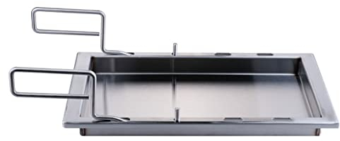 CHEFGASTRO Grillplatte Edelstahl einsetzbare Plancha für Santos E-Serie | 39,7 x 48,7 x 4 cm für Gasgrills