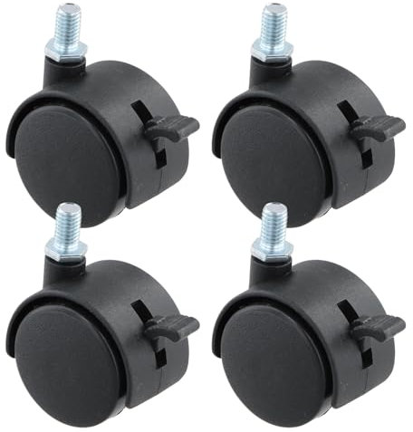 Set de 4 Ruedas para Muebles, 50 mm, con Freno para Sillas de Oficina, Giratorias, Silenciosas y sin Arañazos, Ruedas de Repuesto para Muebles en Suelos Duros