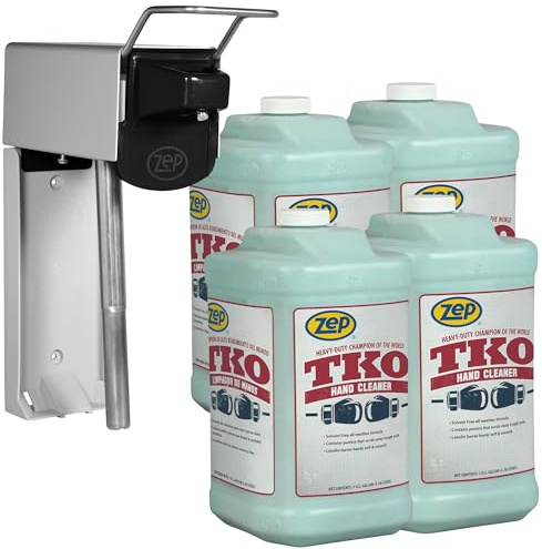 Zep TKO Heavy-Duty Industrial Hand Cleaner - 1 Gallon (Case of 4) - The GO-TO cleaner for Pros that actually works. Dispenser included