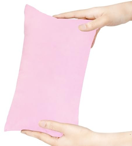 Winmany Minikudde 28 cm x 18 cm maskintvättbar små kuddar enfärgad liten tupplur kudde för småbarn, barn, hundar, resor (rosa)