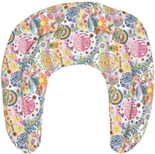 Kirschkern Flower Power - Cojín cervical con compartimentos (tejido orgánico, huesos de cereza)
