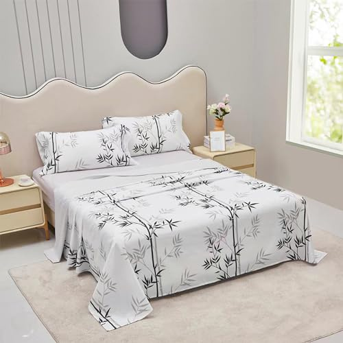 Etrexonline Conjunto de Sábanas 3 Piezas Cama 90 cm - Microfibra Ultra Suave Incluye 1 Bajera 90x200+28 cm, 1 Encimera 160x270 cm, y 1 Fundas de Almohada 50x110 cm - Color Bambú