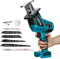 Akku Säbelsäge Kompatibel für Makita 18V, 0-3500 SPM, Hublänge 15 mm, 380W Bürstenlos Reciprosäge mit 6 Sägeblätter für PVC, Metallrohr, Holz (Ohne Akku)