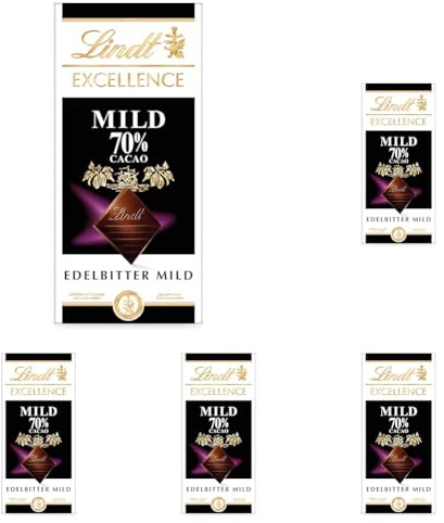 Lindt EXCELLENCE Mild 70% Kakao - Milde Edelbitter-Schokolade | 100 g Tafel | Extra milde Bitter-Schokolade | Intensiver Kakao-Geschmack | Dunkle Schokolade | Vegane Schokolade | Schokoladengeschenk