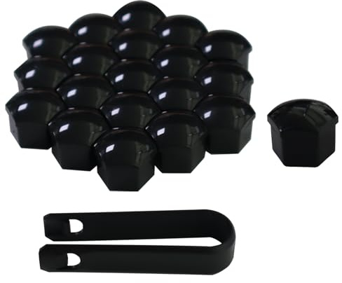 Leucasa 21 Piezas Tapas para Tuercas 17mm Tapones Rueda Coche Wheel Nut Caps para La Mayoría de Las Tapas de Tuerca de Orejeta de Coche, Accesorios de Automoción Exterior, No Aplicable a Q7