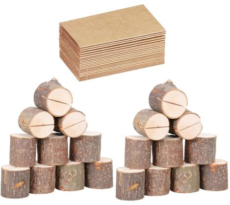 Luxshiny 1juego Portatarjetas De Madera Rústica para Bodas Soporte De Madera Tocones Tarjetas para Decoración De Mesa Menú y Número De Mesa