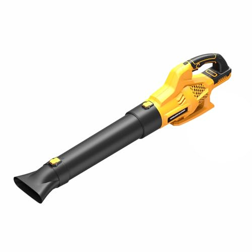 Gruecoinno Soplador de hojas inalámbrico para batería Dewalt de 20 V, soplador de hojas de mano de 500 CFM/150 MPH para soplar hojas, polvo, nieve, cuidado del césped, limpieza de patio (batería no