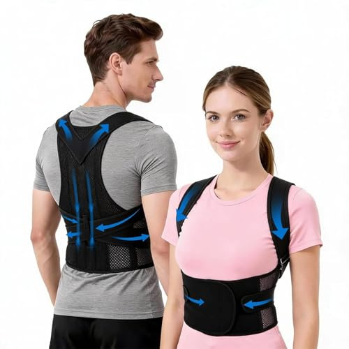 PZCC Corrector de Postura para Mujer y Hombre,Soporte Completo para Espalda (Alta,Media y Baja),Sistema Ergonómico 3 en 1,Alivia el Dolor y Corrige Espalda Recta,Talla XL (37–43 in waist)