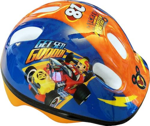 Tataway Casco de Bicicleta Baby Disney Mickey Mouse para niños con Orificios de ventilación, Anillas de Ajuste y Correas de fijación. Talla 44-48 cm (2-4 años)