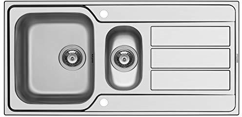 große Edelstahl Einbauspüle 100 cm 1 1/2 Becken für Unterschrankbreite 60 cm