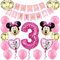 Minnie Luftballons, BESTZY Minnie Birthday Party Supplies Dekorationen Geburtstagsdeko 3 Jahr Mädchen Minnie Themed 3st Birthday Party Supplies für Minnie Themenparty