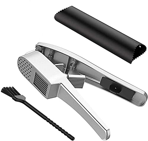 Premium 2-in-1-Knoblauchpresse & -schneider – kein Schälen nötig, Knoblauch/Ingwer/Nüsse zerkleinern – robustes Aluminium, spülmaschinenfest