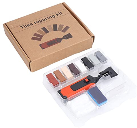 Tile Repair Kit, Porcelain Repair Kit, Ceramic Tile Repair Kit. Includes Electric Heating Pen and 8 Wax Blocks. Ideal for Repairing Cracks, Chips, Shower Gaps, and Granite