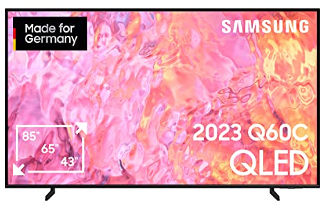 Samsung QLED 4K Q60C 85 Zoll Fernseher (GQ85Q60CAUXZG, Deutsches Modell), Quantum-Dot-Technologie, Quantum HDR, AirSlim Design, Smart TV [2023]