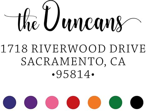 The Duncans Personalized Self-Inking Address Stamp | Envelope Return Address Stamp for Couples and Families | Custom Rubber Address Stamp (1, Medium)