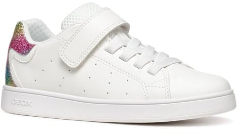 Geox - J ECLYPER Girl A, Zapatillas Niñas, White/Multicolor,
