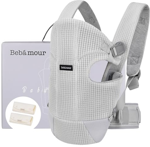 Bebamour Bärsele fram och bak, Bärsele med 2 axelband,Light Grey