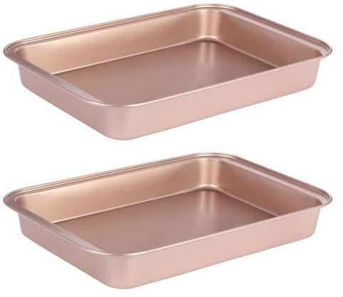 Barlket 9x13 Baking Pan & Dish, 13x9 Nonstick Rectangle Cake Pan, Rose Gold