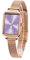 Taxau wasserdichte Rechteckige Rose Gold Armbanduhr Für Frauen Lila Zifferblatt Mesh Armband Elegante Uhr Exquisite Edelstahl Damen Kleine Kleid Uhren
