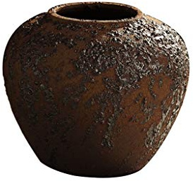 iumLeap Indoor Gardening Flower Arrangement Vintage Stoneware vase, Clay Pot Living Room Decoration Hydroponics Soil Culture Flower Pot Floor-Standing Flower Bottle Rose vases (8 * 18CM)