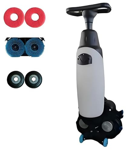 QuinteZhenTially Commercial Electric Floor Scrubber Buffer Polisher,Mini Tile Cleaning Machine,Spindle Speed 140 RPM,Sucking Width 450 Mm,for Homes,Offices,Bathrooms,Small Spaces White