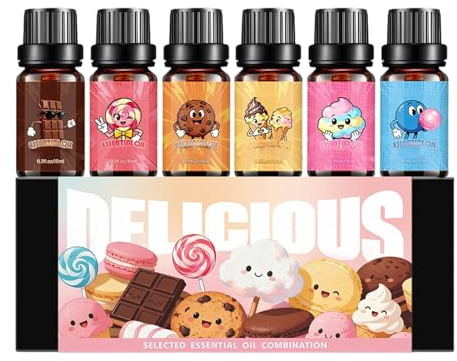 Aceites de Fragancia para Fabricación de Velas 6 Piezas Perfume de Caramelo | Juego de Aceites Fragantes para Velas de Larga Duración para Mujeres, Hombres, Damas, Habitación, Casa, Citas, ,