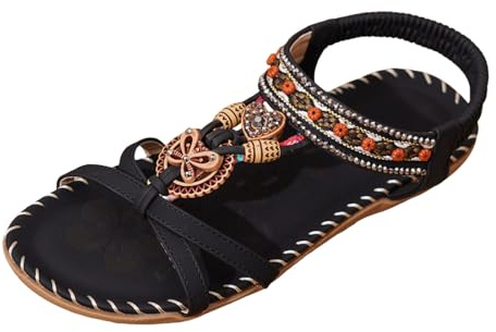 Genérico Sandalias planas con separador de dedos para mujer elegantes y transpirables con tira trasera ideales para playa vacaciones y ocio veraniego