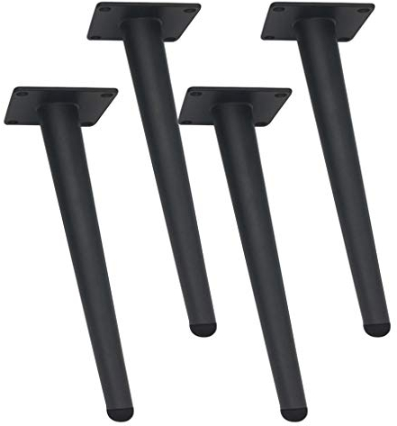 JIAOLUN123 4 Stück Möbelfüße Eisen Schwarz Möbelfüsse Konisch Schräg Möbelbeine Metall Füße für Möbel für Kaffeetisch Fernsehschrank Sofa Lehrstuhl Schrank Badezimmerschrank Ersatzkabinettfüße(25cm)
