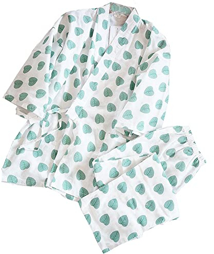 un-brand Conjunto de pijama Kimono japonés para mujer, de puro algodón, talla M A1