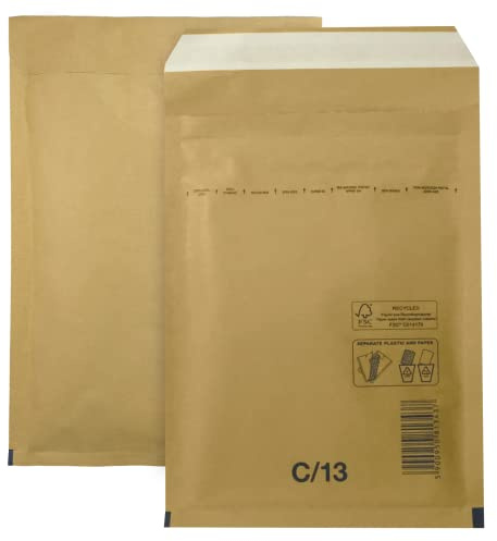 Netuno 50 fraktpåsar luftkuddar C3 17 x 22,5 cm brun självhäftande