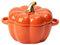 Dutch Oven Topf mit Deckel, Kürbis Keramik Dessert Kochtopf, Mini Backform Niedliche Kürbisschale, Überdachter Dutch Oven Keramik Suppentopf, Kürbisform Kasserolle (Orange)