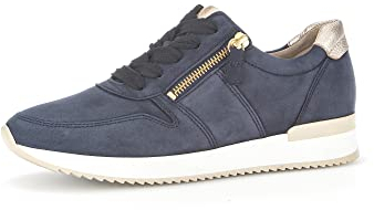 Gabor Damen Low-Top Sneaker, Frauen Halbschuhe,Wechselfußbett,Best Fitting,Turnschuhe,Laufschuhe,schnürschuhe,Blue/Puder,37 EU / 4 UK