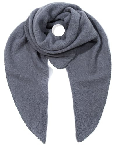 irisaa Bufanda de mujer XXL, suave y esponjosa triangular, bufanda de manta, bufanda de otoño invierno triángulo pañuelo para mujeres y niñas, largo acogedor 190 x 80 cm, antracita, talla única