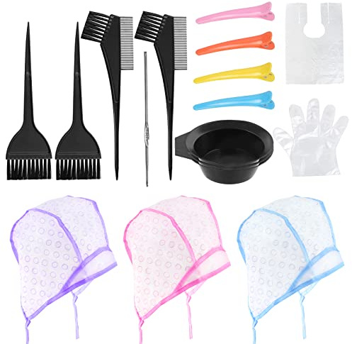 Rustark Kit professionale per tinture per capelli, spazzola e ciotola, fermagli per capelli, pettine e spazzola per tingere i capelli