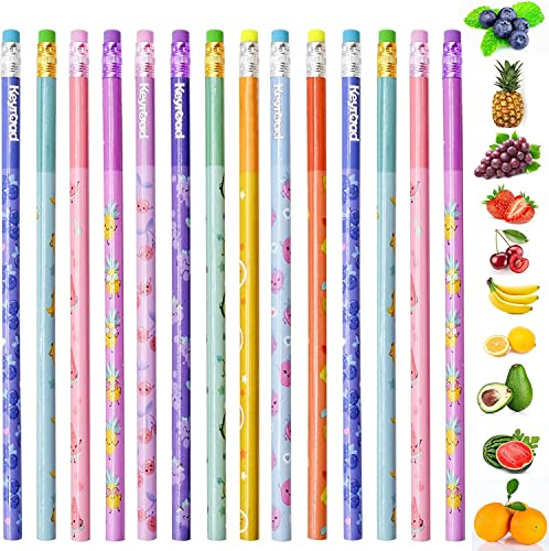 INHEMING Blyertspenna barn med suddgummi, 36 stycken grafitpennor, cylinder, doftpennor, träpennor