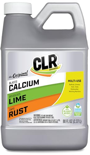 CLR Calcium, Lime & Rust Remover, Blasts Calcium, Dissolves Lime Deposits, Zaps Stubborn Rust Stains and Hard Water Deposits, 80 Ounce Bottle