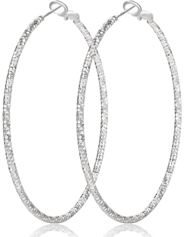 NEVEGE 925 Sterling Silber Creolen Groß Silber Creolen für Damen Leicht Hypoallergen Silberne Creolens für Damen Mädchen 20/30/40/50/60mm