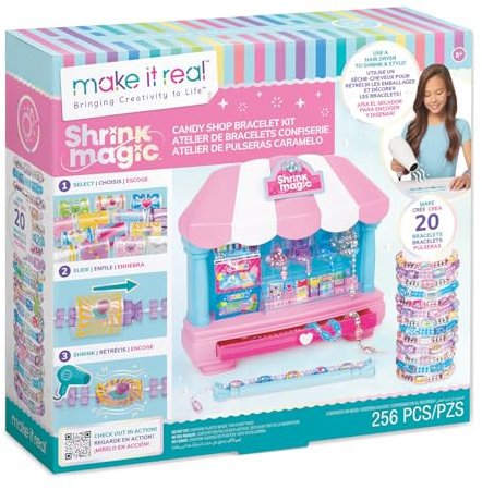 Make It Real 2901758 Shrink Magic Candy Shop Armbänder-Set, DIY Schmuckset mit Schrumpffolie, Armband selber basteln, Bastelset, Kreativ-Kit für Kinder