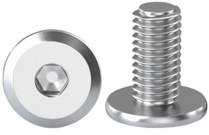 Drenky Viti a Testa Piatta Con Esagono Incassato, 10 Pezzi Di Connessione Per Mobili M8 X 10 mm, Testa Semicircolare In Acciaio Inox A2 V2A, Filettatura Completa, a Macchina