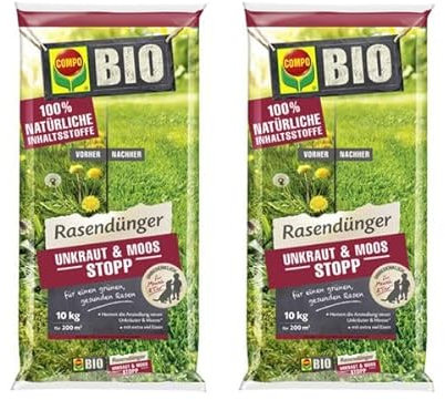 COMPO BIO Rasendünger Unkraut & Moos Stopp 20 kg entzieht Unkrautsamen die Wachstumsgrundlage