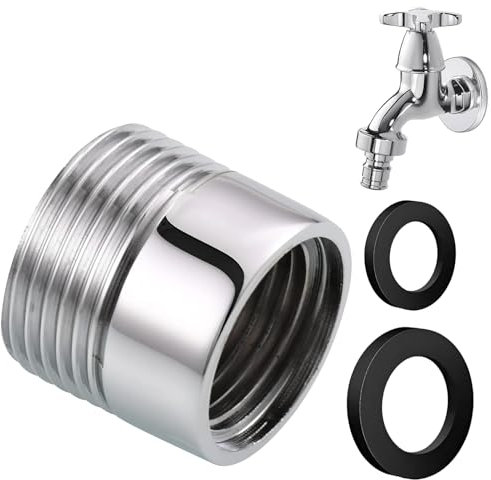 Adaptateur de Filetage de Tuyau 1/2 IG vers 3/4, Adaptateur de Robinet, Raccord de Tuyau D'arrosage en Laiton, Pour Tuyau de Machine à Laver, Lave Vaisselle, Jardin