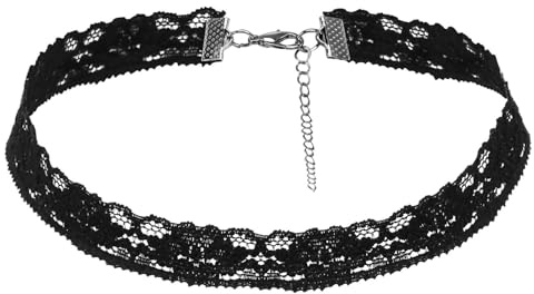 KnSam Choker halsband sammet, blommor framtagbar krage klassisk gotisk tatuering choker för kvinnor svart, 34,4 + 8,5 cm, Rostfritt stål, Ingen zirkonia
