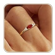 ZNBOH Bague Femme Or Pierre de Naissance Bagues Plaqués Or 18 Carats Pouce Bague con Citrine Grenat Améthyste Péridot Émeraude Alliance Bague Fiançailles Promesse Mariage Cadeau Anniversaire Bijoux