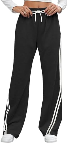 Neteson Pantaloni da Jogging Donna Larghi Pantaloni della Tuta Vita Alta | Pantaloni Sportivi Allenamento Comodi Pantaloni Palestra Casual