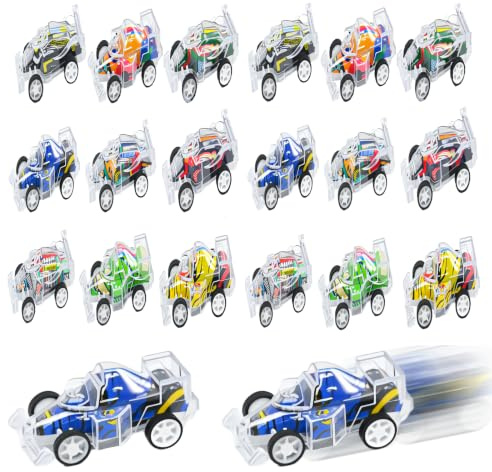 JNEYVIC Lot de 80 mini voitures à monter soi-même | Voiture de course pour fête (couleur aléatoire)
