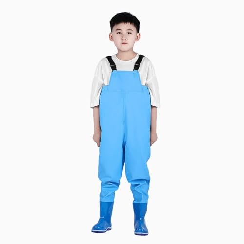 Wansiman Trampolieri per Torace,Pantaloni da Pesca,Waders con Stivali,Scafandro,Unisex,Bambino,Impermeabile,Traspirante,per Amanti Pesca Sportiva,Giardinaggio,Amanti Pesca Sportiva,Caccia