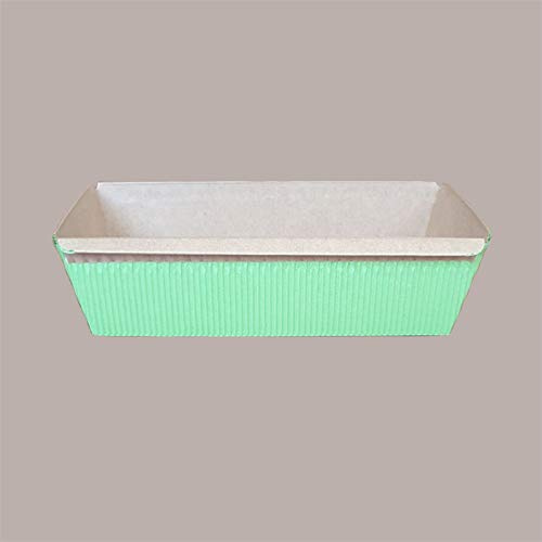 Lucgel Stampo Forme Cottura Carta Forno Verde Usa e Getta per Plumcake 200gr 84x170H50mm - 20 pezzi -