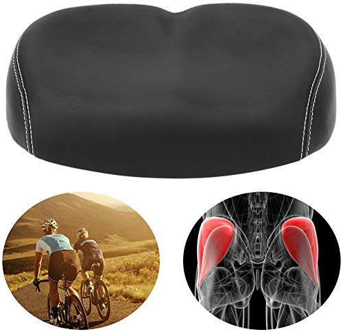 Asiento de Bicicleta, sillín de Bicicleta Amortiguador sin Extremo de Nariz, Cuero PU Suave y Ancho Transpirable para reemplazo de Bicicleta(Black)