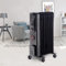NRG 2KW Oil Filled Radiator 9 Fins Portable Electric Heater Built-in Timer Adjustable Thermostat Safety Cut-Off Black